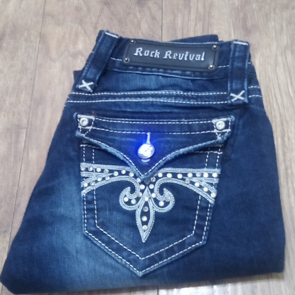 Rock Revival NWOT Women's 26 Skinny Sora Bejeweled Rhinestones